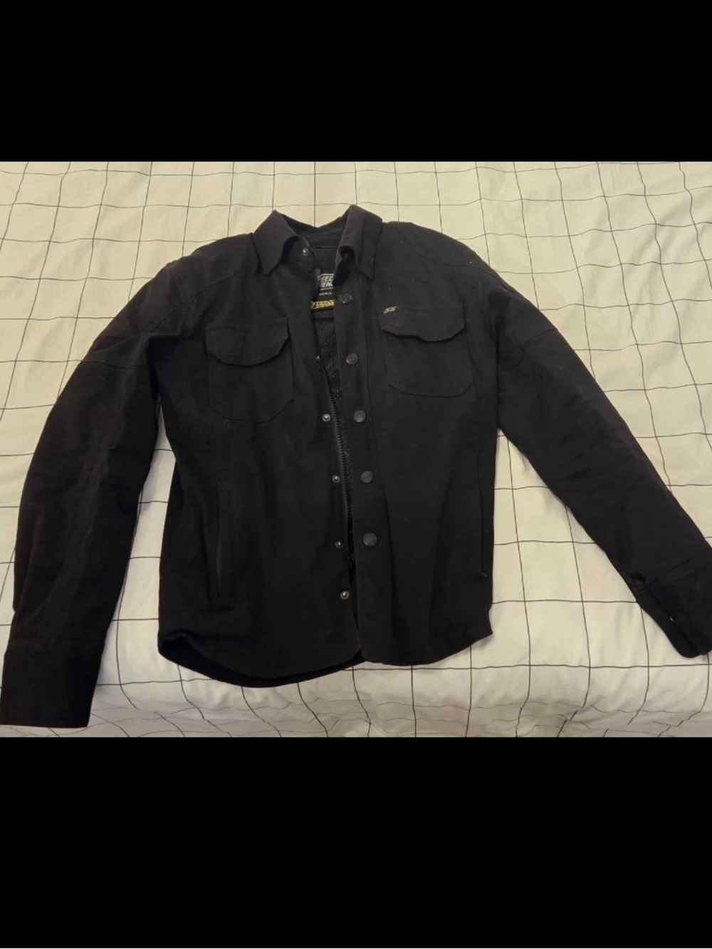 Men' black SS Gear motorcycle jacket size small